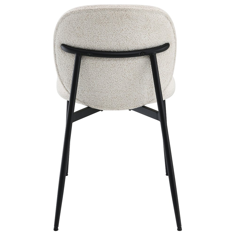 Klaus Side Chair (Set-2) White Boucle & Black. Picture 5