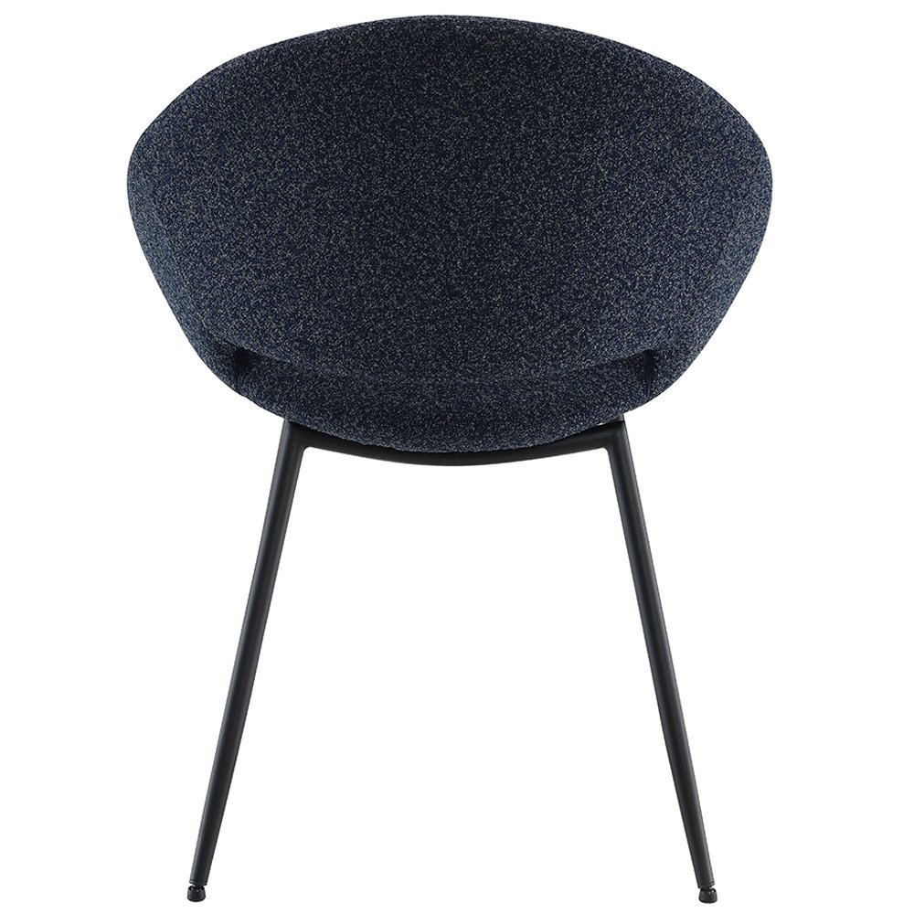 Klaus Side Chair (Set-2) Navy Boucle & Black. Picture 5