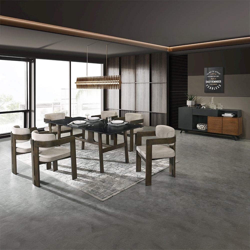 Destin Dining Table Ceramic & Walnut. Picture 6