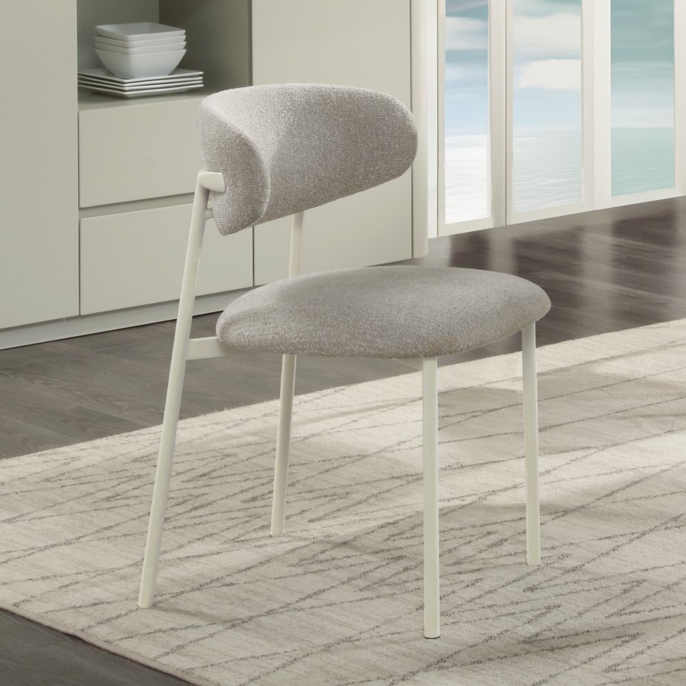 Ingram Side Chair (Set-2) Light Gray Boucle. Picture 1