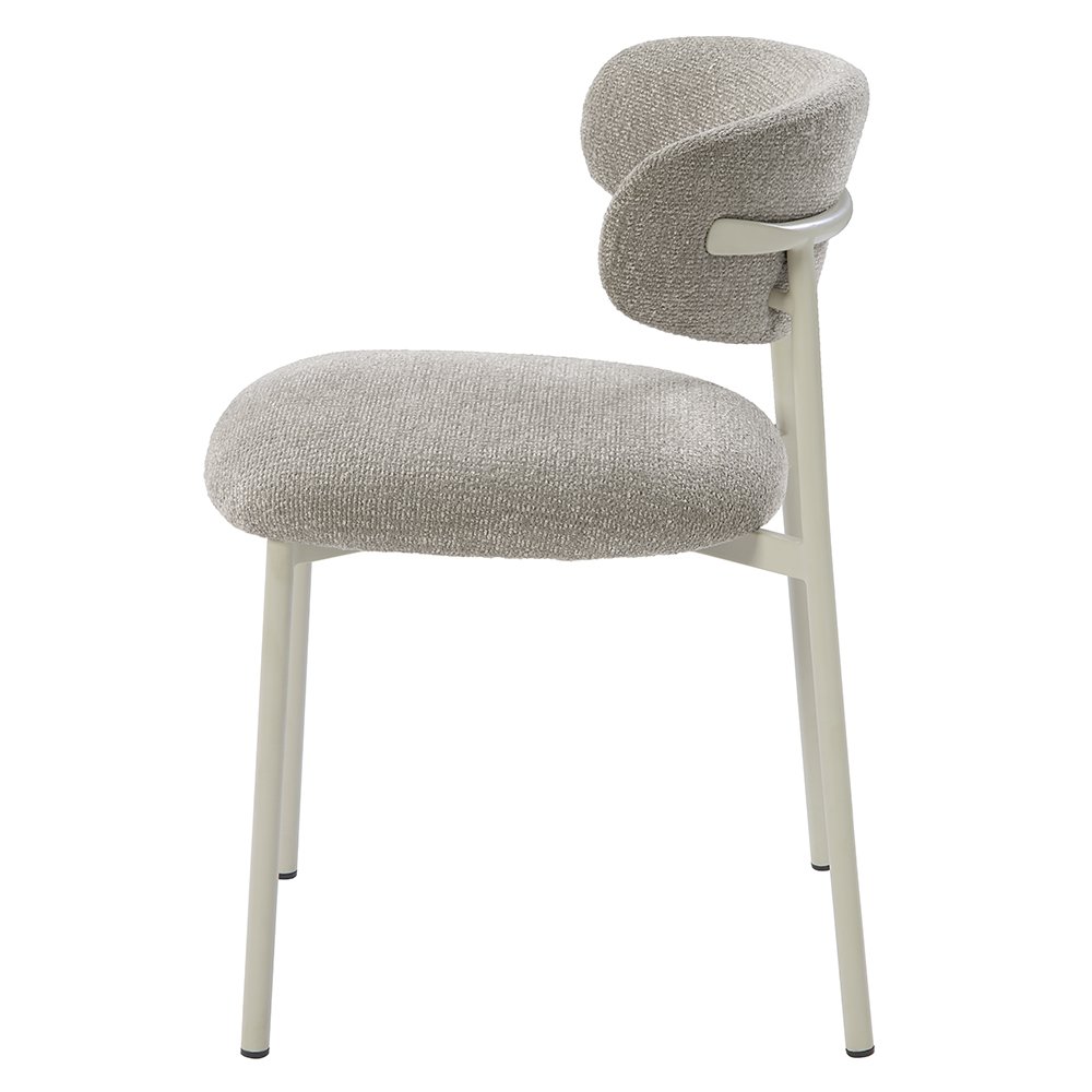 Ingram Side Chair (Set-2) Light Gray Boucle. Picture 4