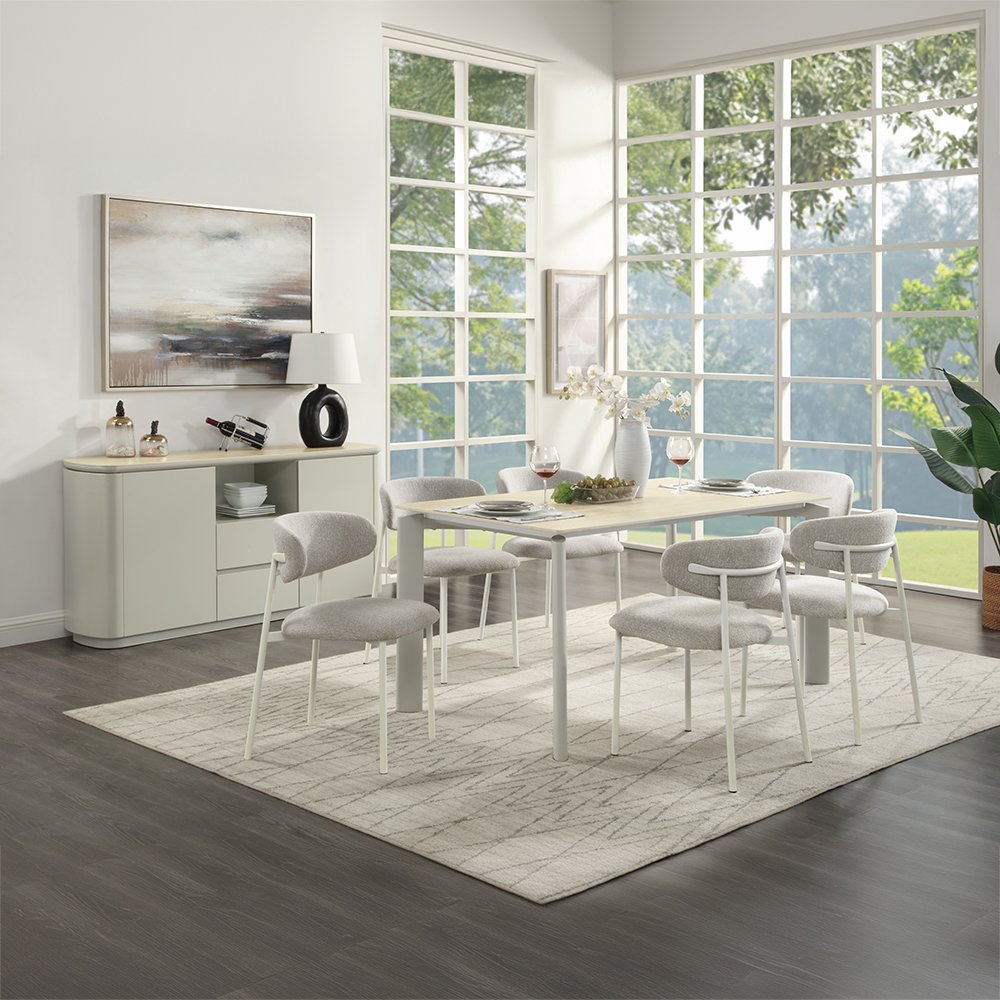 Ingram Side Chair (Set-2) Light Gray Boucle. Picture 7
