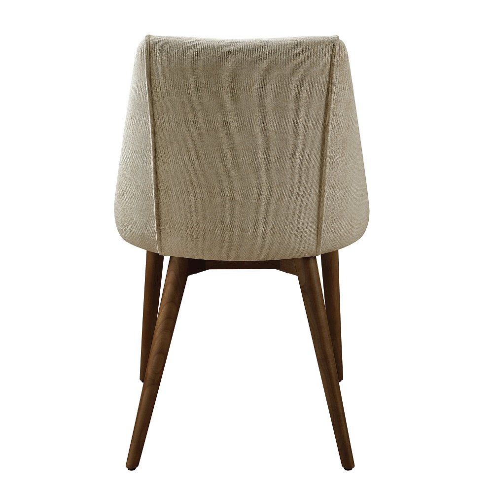 Willene Side Chair (Set-2) Beige Polished Microfiber & Dark oak. Picture 4