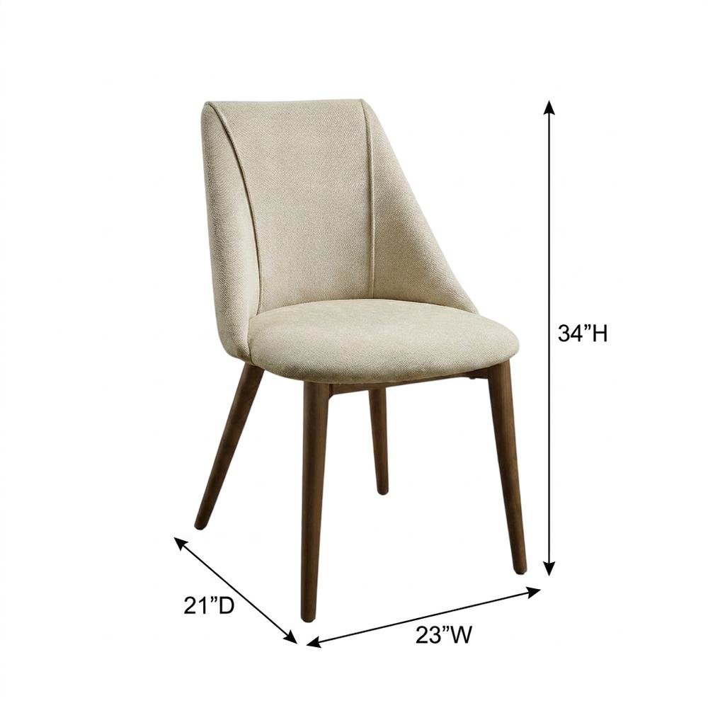Microfiber Dining Chair, Beige Polished Microfiber & Dark oak, Set of 2. Picture 6