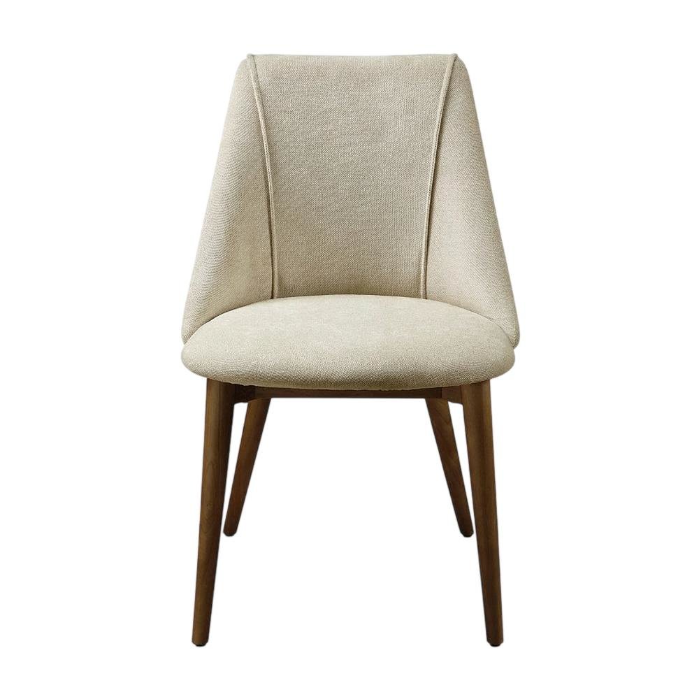 Microfiber Dining Chair, Beige Polished Microfiber & Dark oak, Set of 2. Picture 5