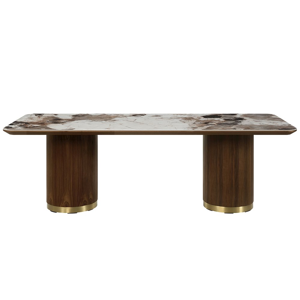 Willene Dining Table w/Ceramic Top Ceramic Top & Dark Oak. Picture 2