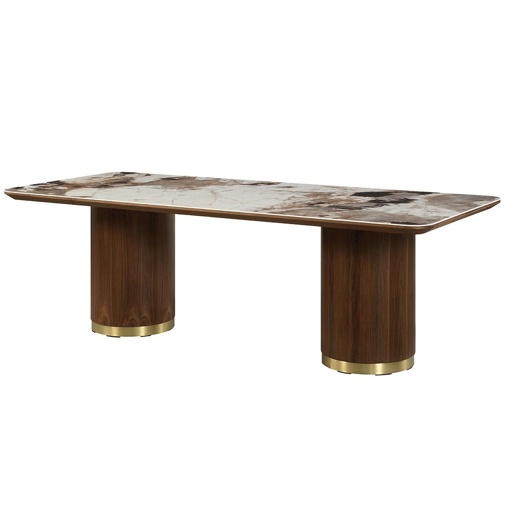 Willene Dining Table w/Ceramic Top Ceramic Top & Dark Oak. Picture 3