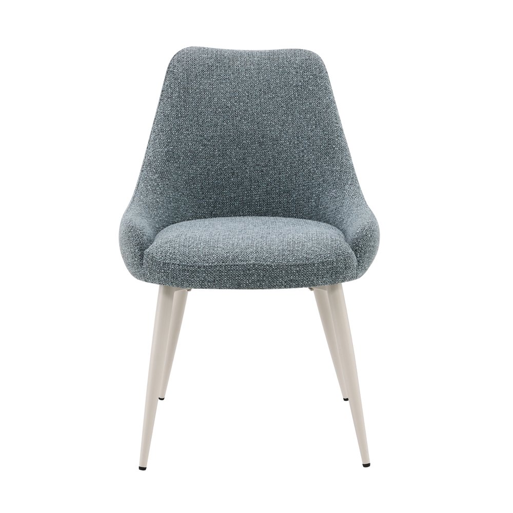 Laela Side Chair (Set-2) Slate Blue Boucle & Bone White. Picture 2