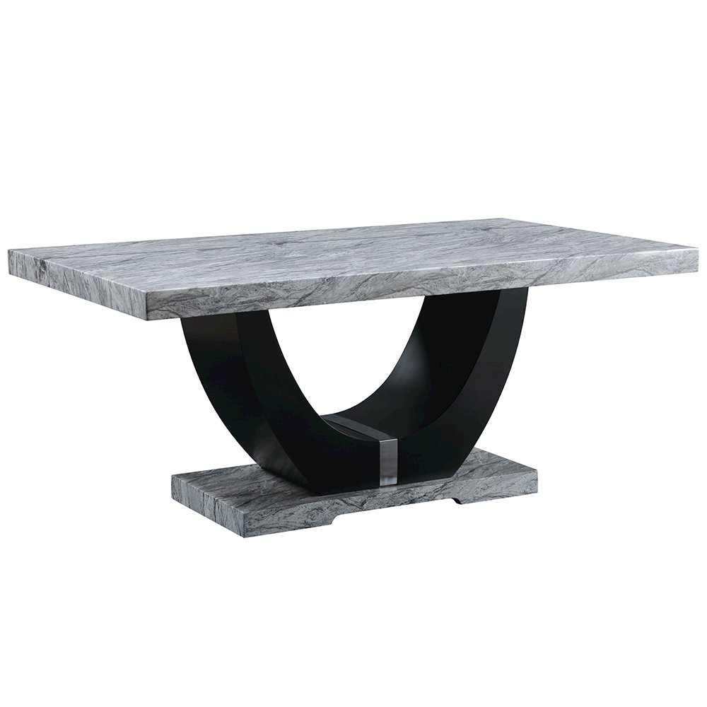 Caralin Dining Table Engineered Stone & Black. Picture 2