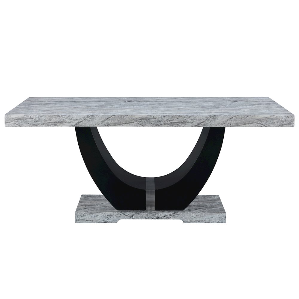 Caralin Dining Table Engineered Stone & Black. Picture 3