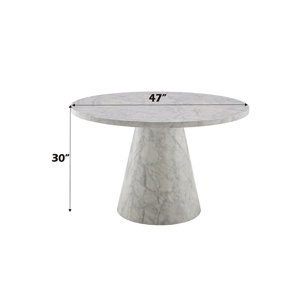 Kacey Round Dining Table Engineered Stone. Picture 5