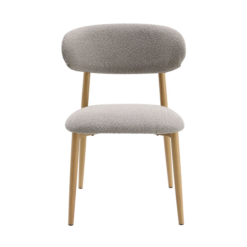 Kacey Side Chair (Set-2) Gray Boucle & Natural. Picture 2