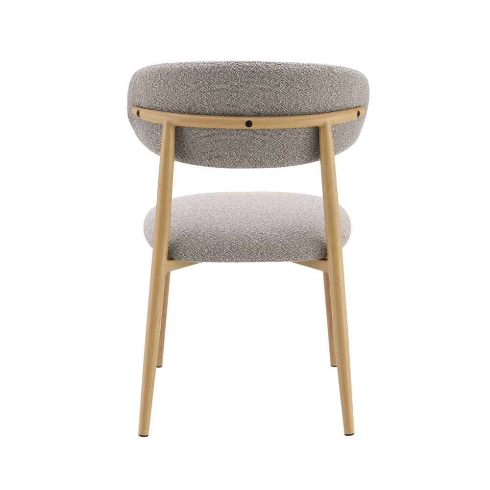 Kacey Side Chair (Set-2) Gray Boucle & Natural. Picture 4