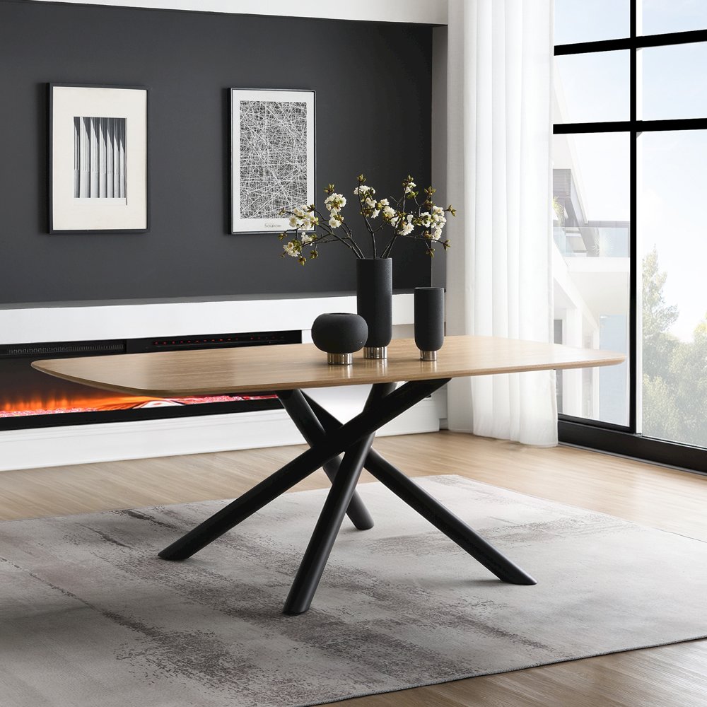 Lawton Dining Table Natural & Black. Picture 1