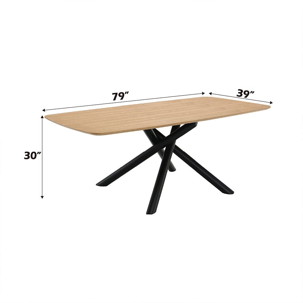 Lawton Dining Table Natural & Black. Picture 6