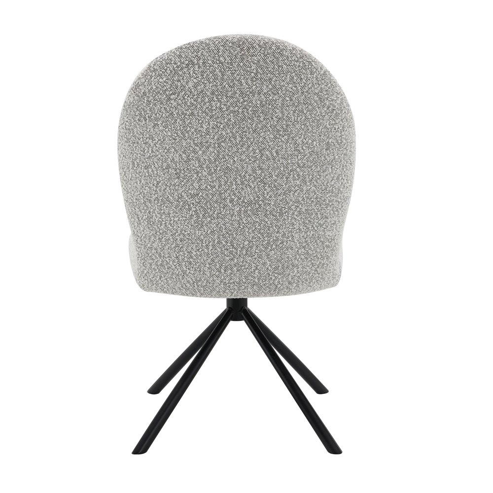 Lawton Side Chair w/Swivel (Set-2) Gray Boucle & Black. Picture 4
