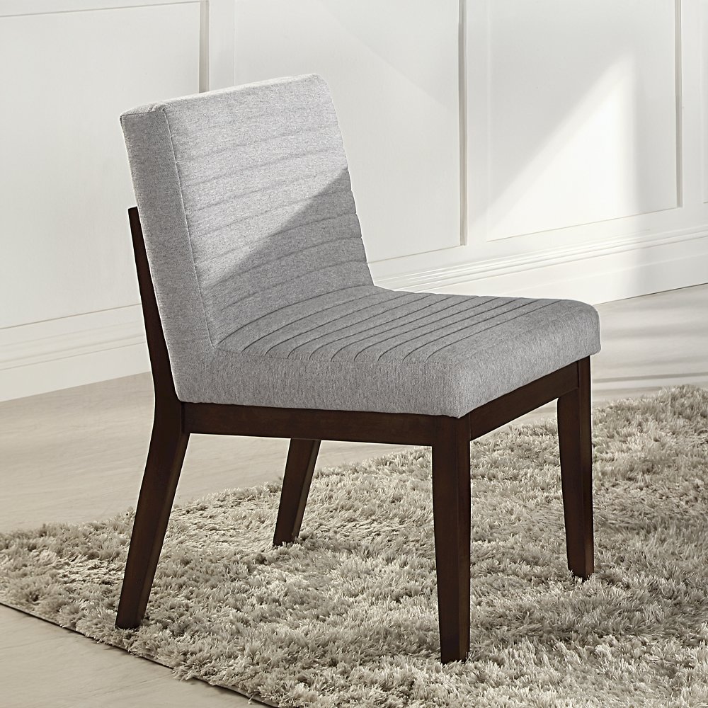 Edwyn Side Chair (Set-2) Gray Linen & Espresso. Picture 1
