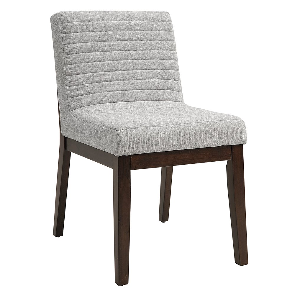 Edwyn Side Chair (Set-2) Gray Linen & Espresso. Picture 2