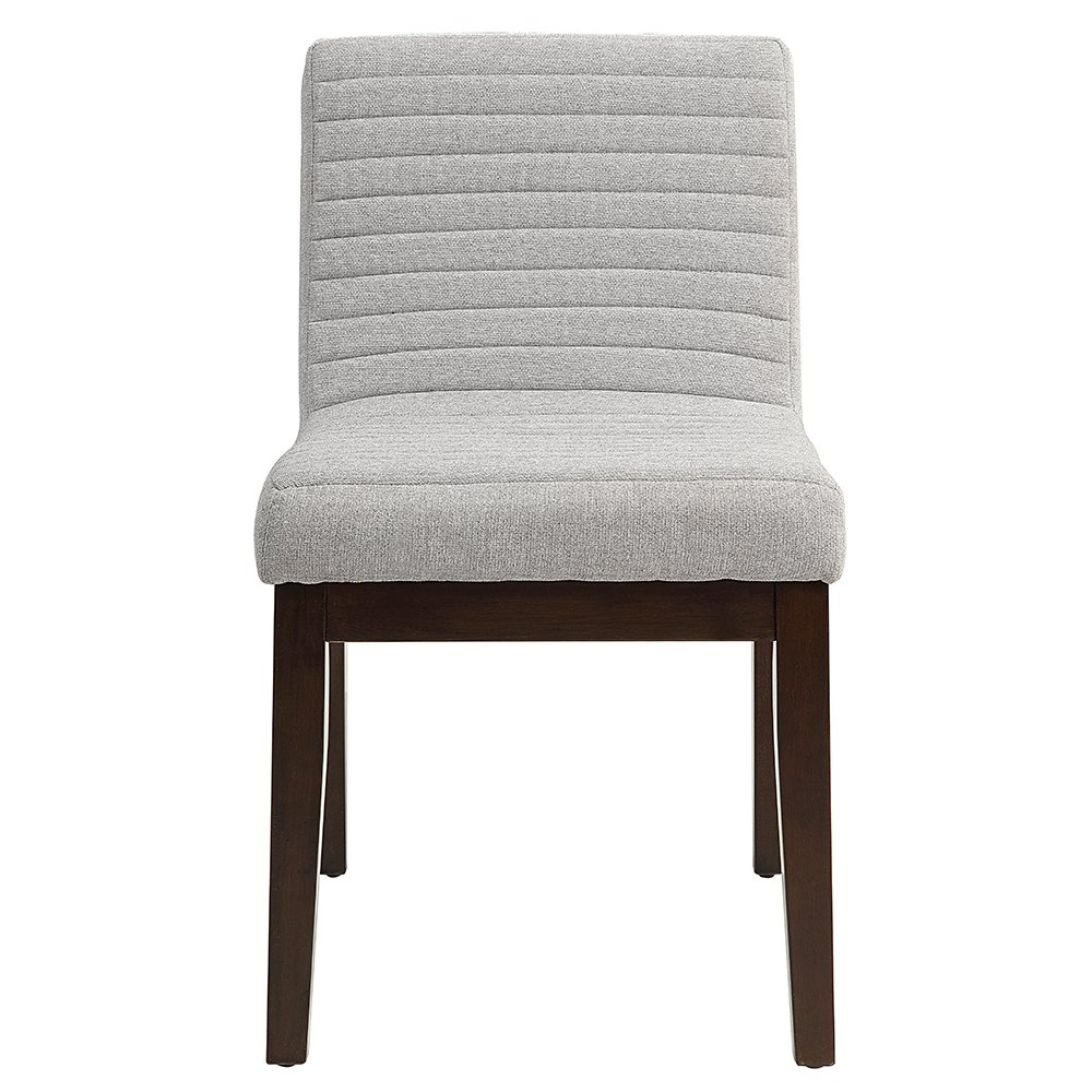 Edwyn Side Chair (Set-2) Gray Linen & Espresso. Picture 3