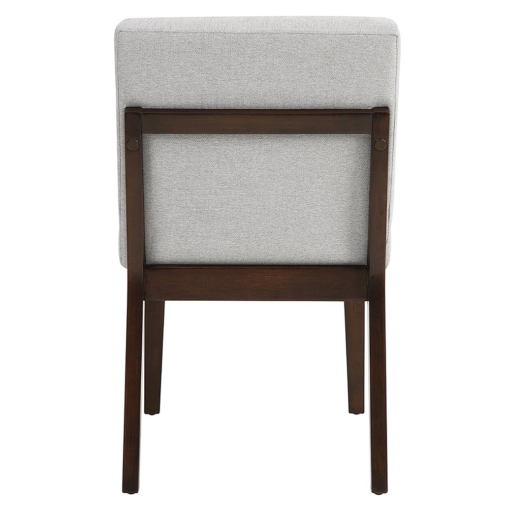 Edwyn Side Chair (Set-2) Gray Linen & Espresso. Picture 5