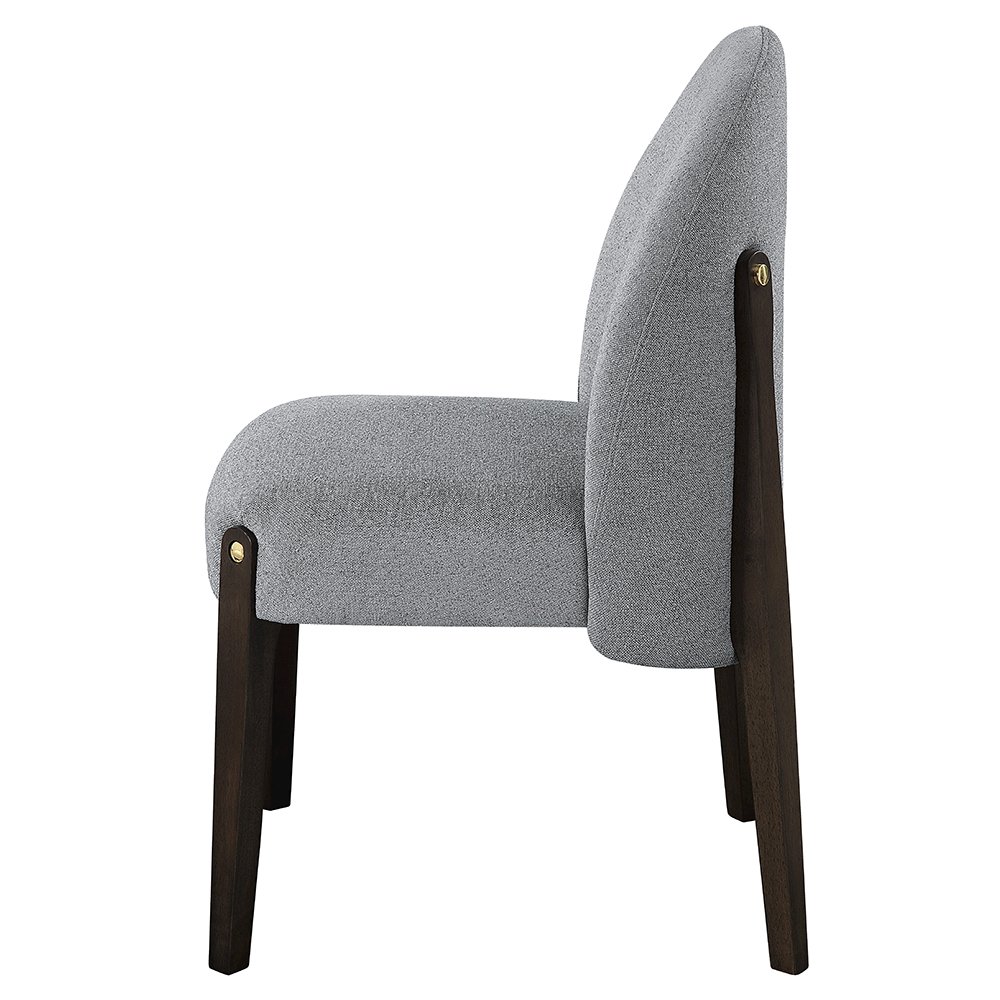 Clayten Side Chair (Set2) Gray Chenille & & Espresso. Picture 4