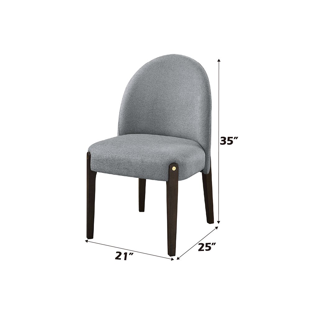Clayten Side Chair (Set2) Gray Chenille & & Espresso. Picture 8