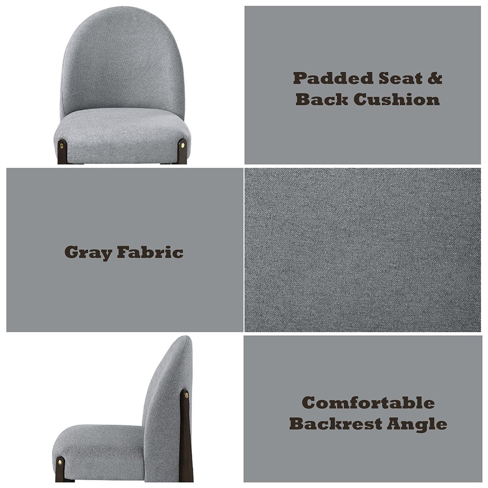 Clayten Side Chair (Set2) Gray Chenille & & Espresso. Picture 9
