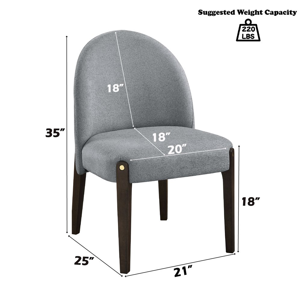 Clayten Side Chair (Set2) Gray Chenille & & Espresso. Picture 10