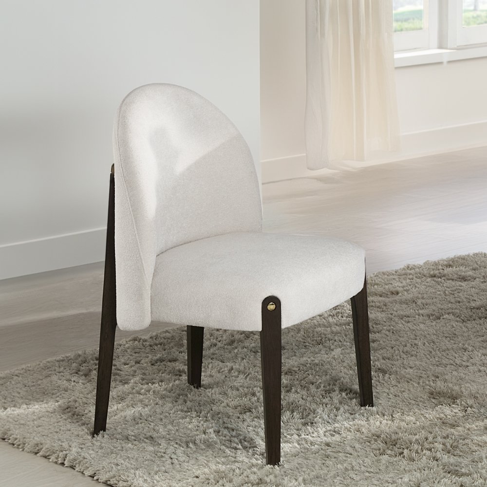 Clayten Side Chair (Set2) Beige Chenille & & Espresso. Picture 1