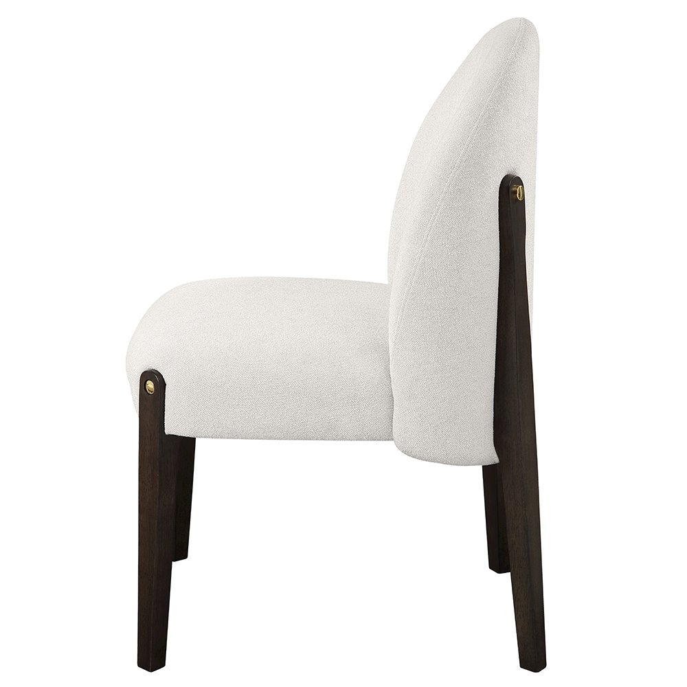 Clayten Side Chair (Set2) Beige Chenille & & Espresso. Picture 4