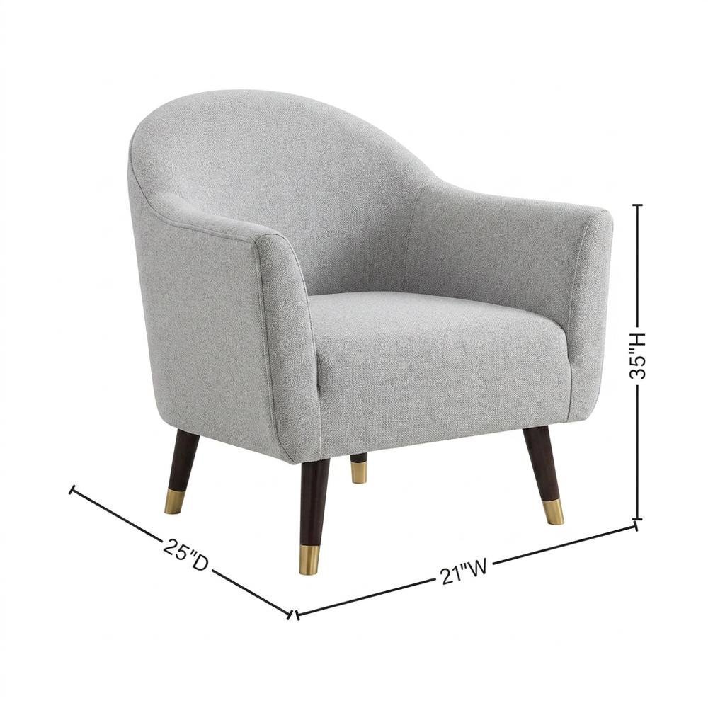 Chenille Upholstered Dining Chairs with Wood Legs, Beige Chenille & & Espresso, Set of 2. Picture 6