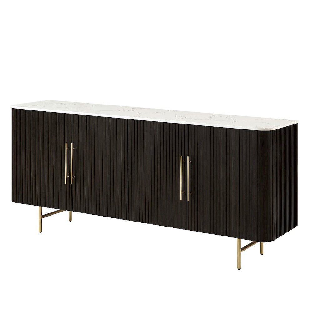 Clayten Server White Engineering Marble Top & Espresso. Picture 2