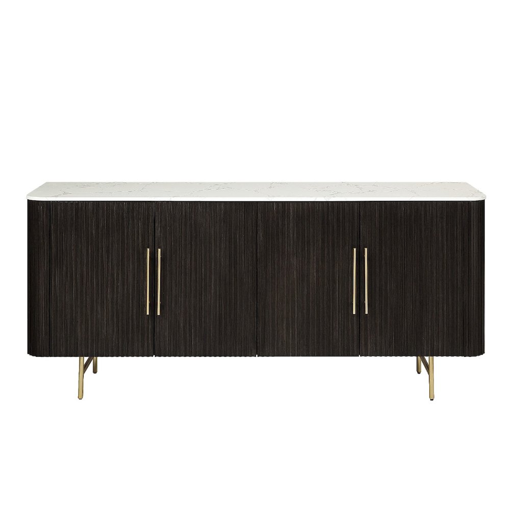 Clayten Server White Engineering Marble Top & Espresso. Picture 3