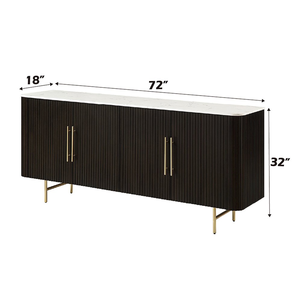 Clayten Server White Engineering Marble Top & Espresso. Picture 5