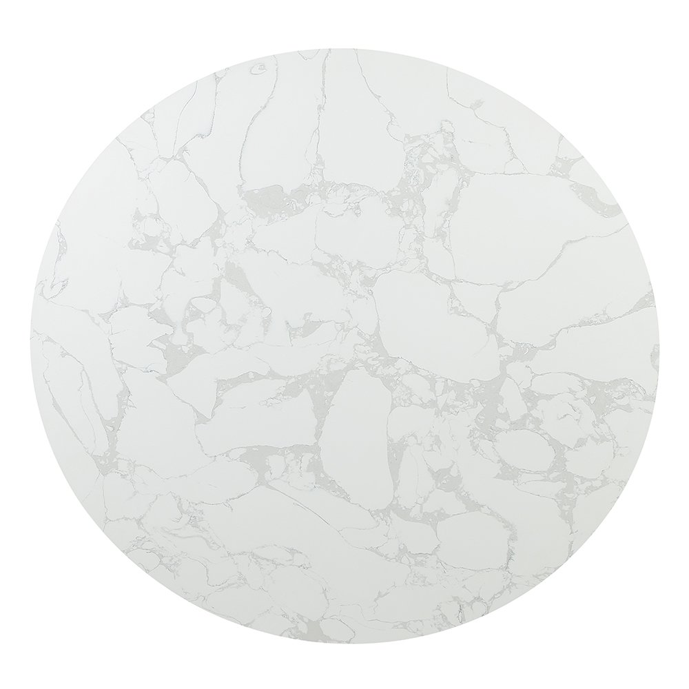 Clayten Round Dining Table w/Marble White Engineering Marble Top & Espresso. Picture 3