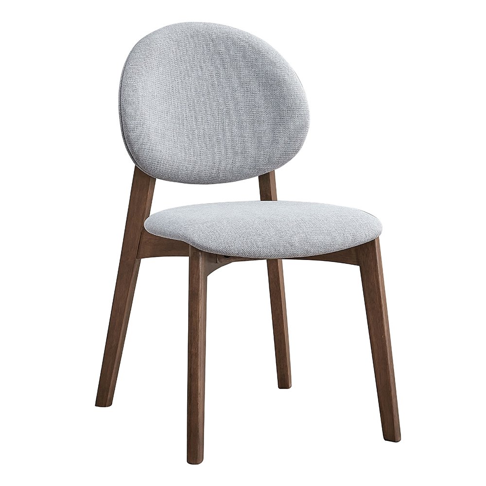 Hadasa Side Chair (Set-2) Light Gray Linen & Walnut. Picture 2