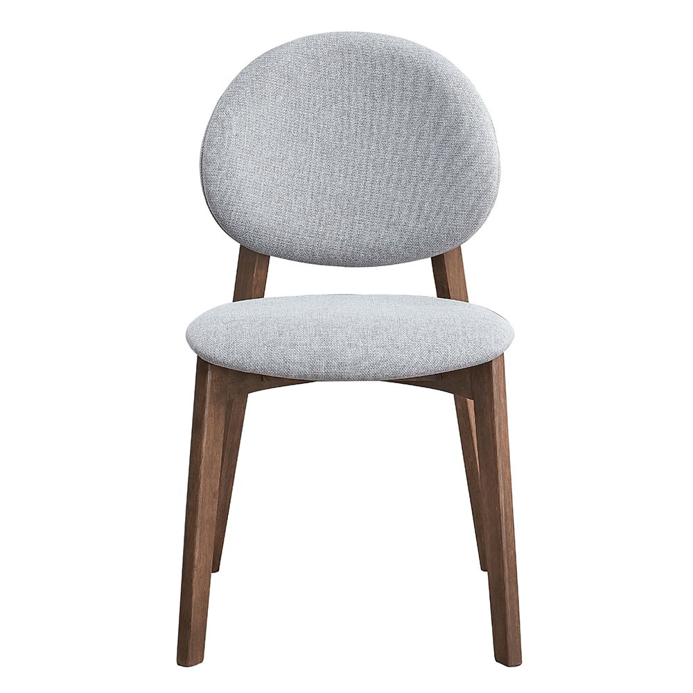 Hadasa Side Chair (Set-2) Light Gray Linen & Walnut. Picture 3