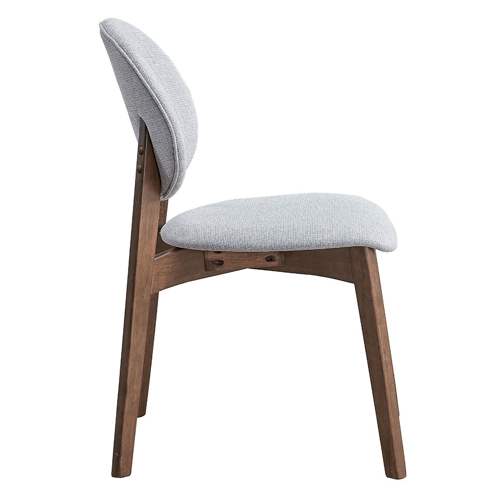 Hadasa Side Chair (Set-2) Light Gray Linen & Walnut. Picture 4