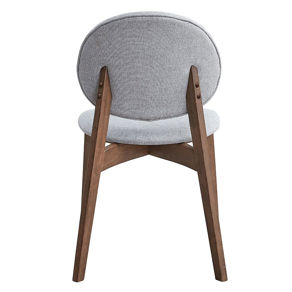 Hadasa Side Chair (Set-2) Light Gray Linen & Walnut. Picture 5