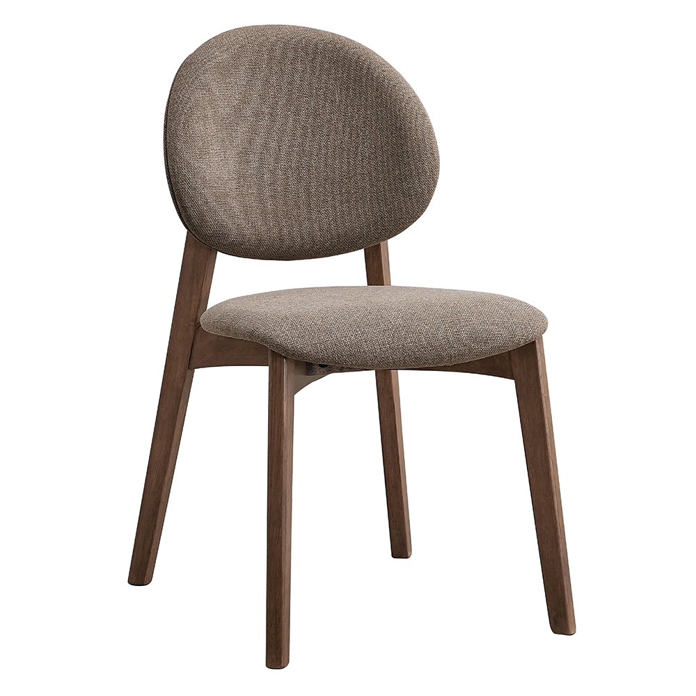 Hadasa Side Chair (Set-2) Light Brown Linen & Walnut. Picture 1