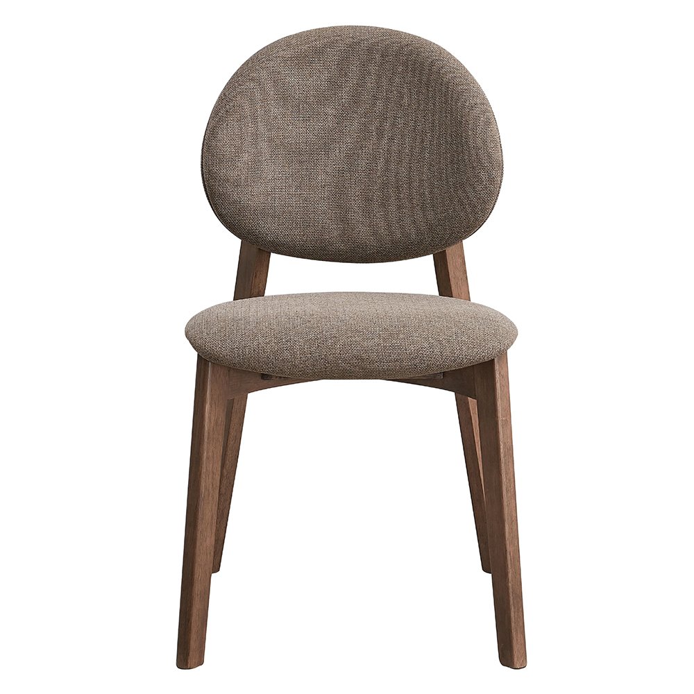 Hadasa Side Chair (Set-2) Light Brown Linen & Walnut. Picture 3