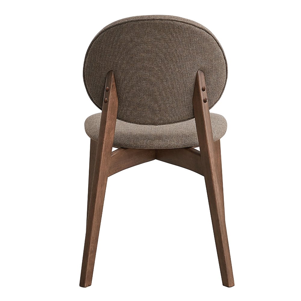 Hadasa Side Chair (Set-2) Light Brown Linen & Walnut. Picture 5