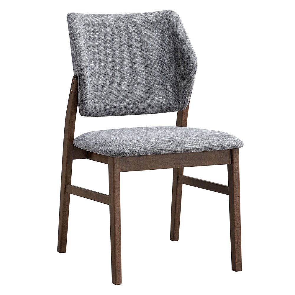 Sarha Side Chair (Set-2) Light Gray Linen & Walnut. Picture 2