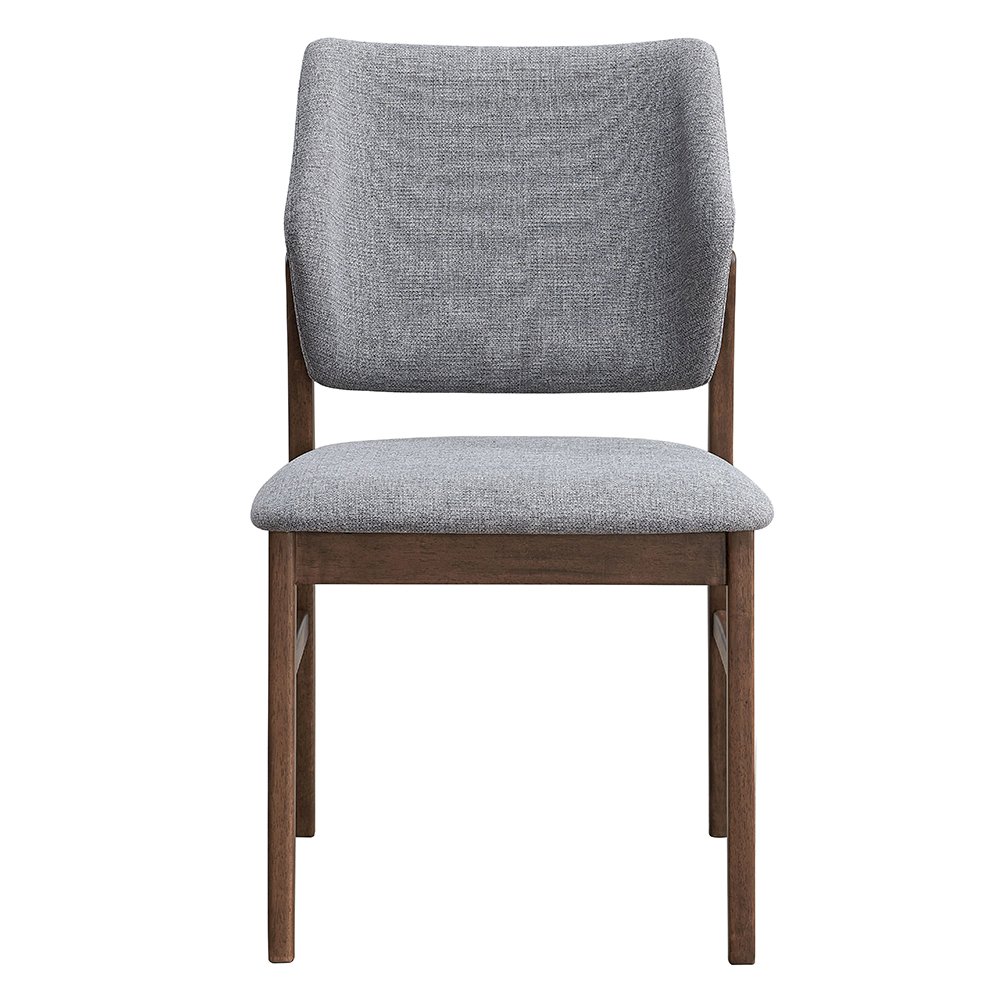 Sarha Side Chair (Set-2) Light Gray Linen & Walnut. Picture 3