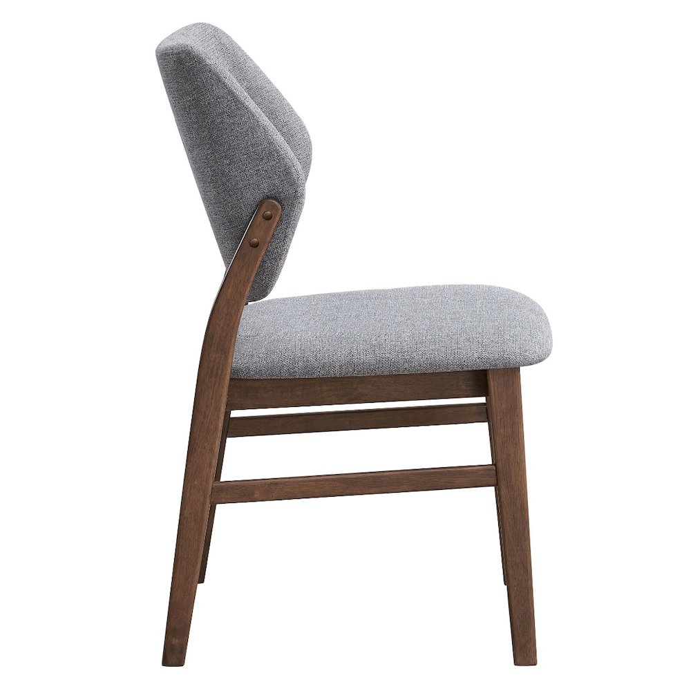 Sarha Side Chair (Set-2) Light Gray Linen & Walnut. Picture 4
