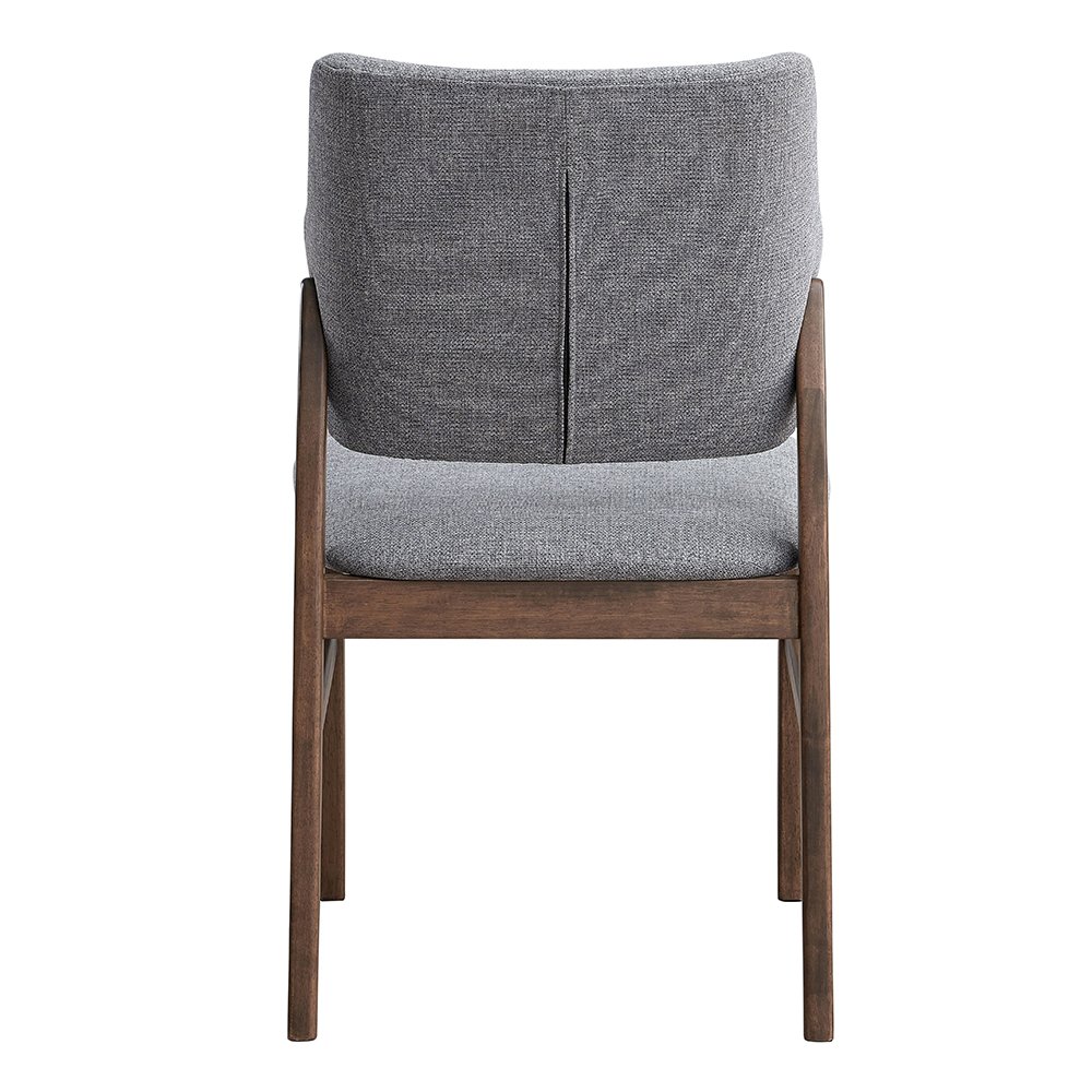 Sarha Side Chair (Set-2) Light Gray Linen & Walnut. Picture 5
