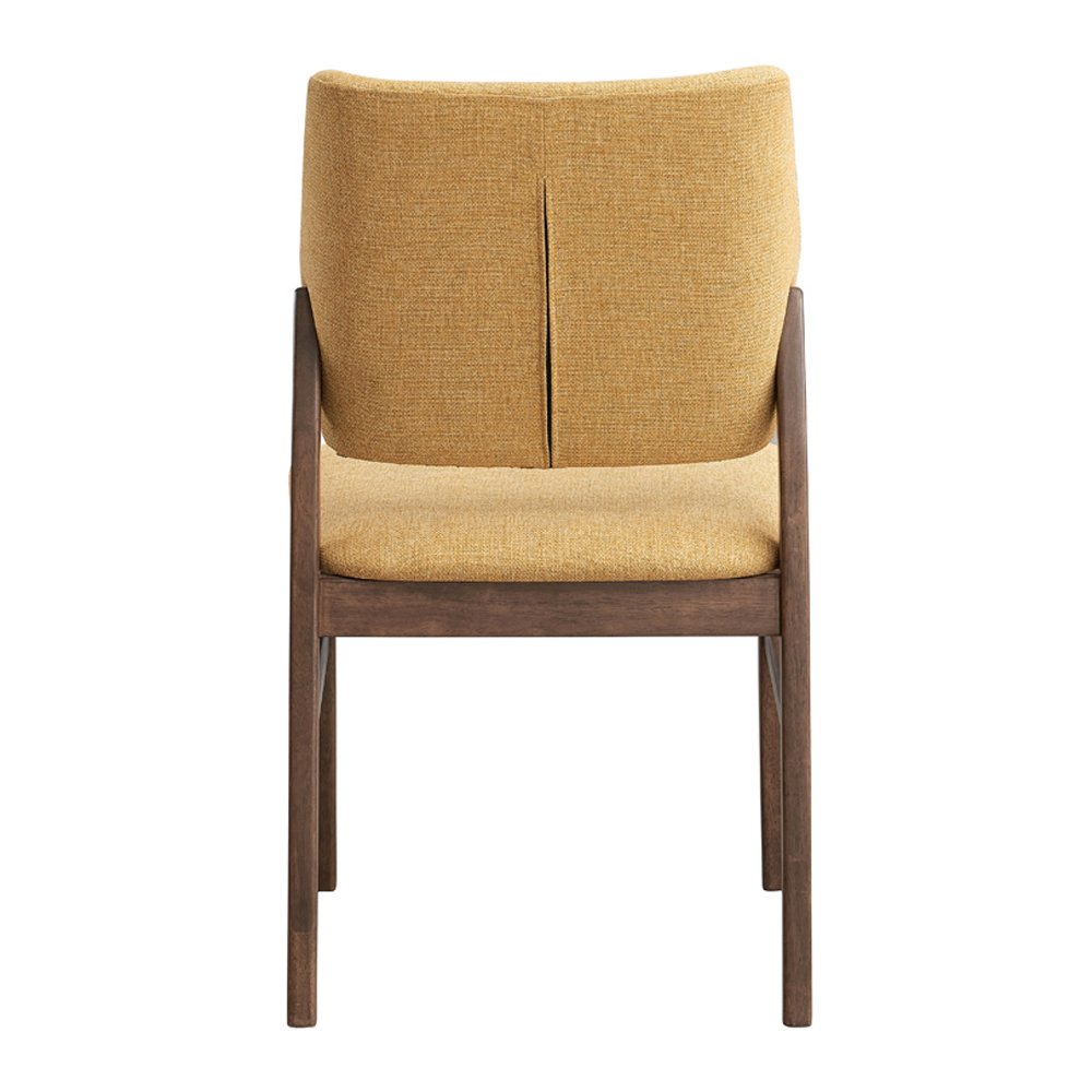 Sarha Side Chair (Set-2) Yellow Linen & Walnut. Picture 5
