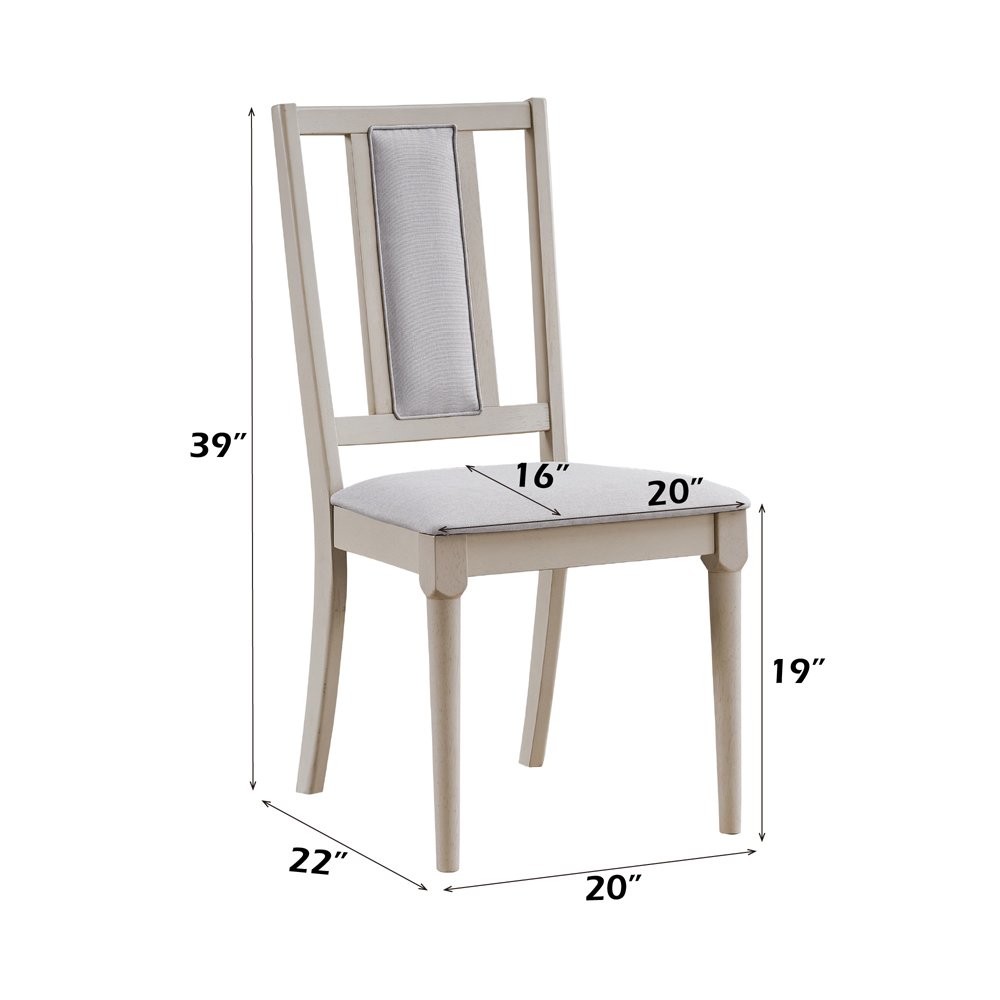 Marta Side Chair (Set-2) Beige Linen & Natural. Picture 6