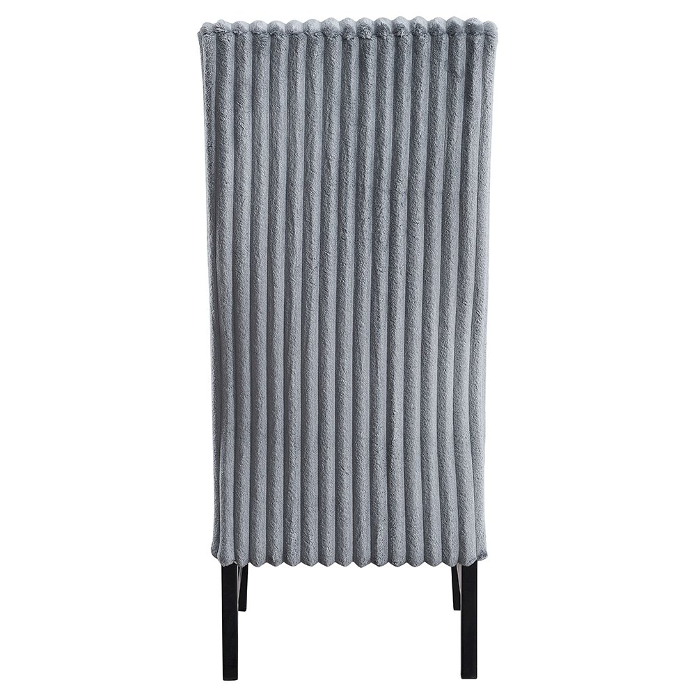 Kini Side Chair (Set-2) Gray Corduroy & Black. Picture 5