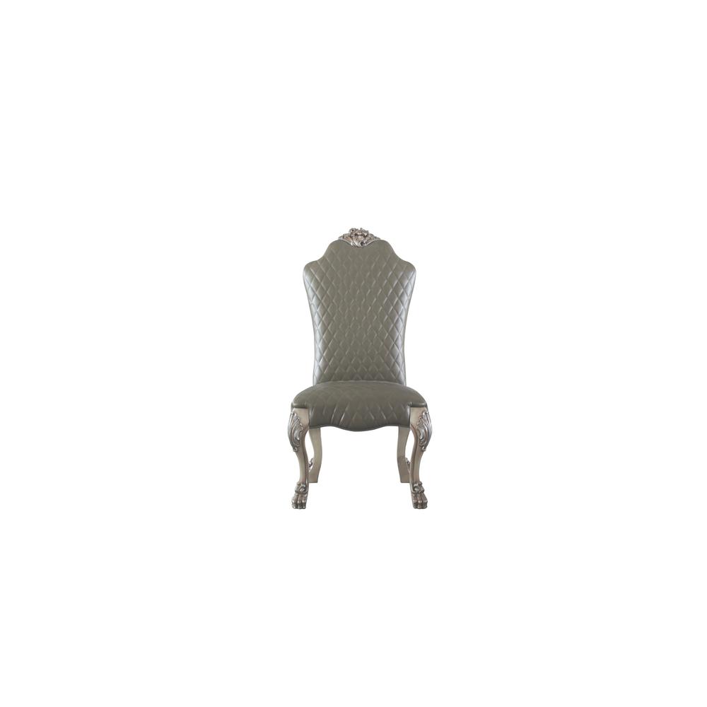 Dresden Side Chair (Set-2) Vintage Bone White & Synthetic Leather. Picture 3